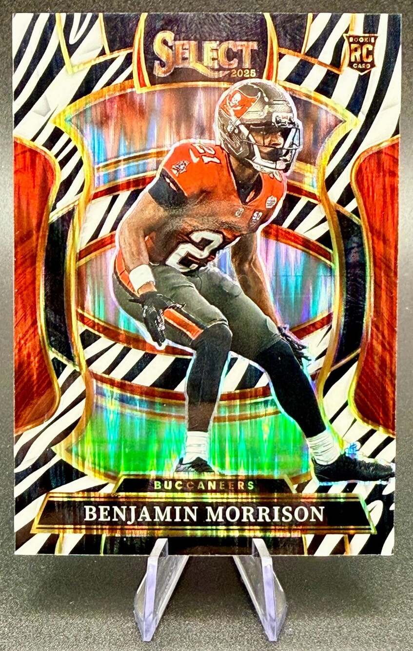 Benjamin Morrison ZEBRA 2025 Panini Rookie Card Tampa Bay Buccaneers CASE HIT 🦓